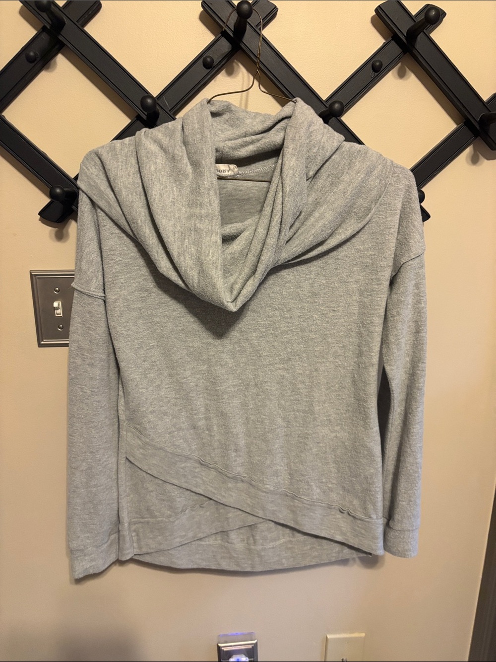 ADORA Light Gray Cowl Neck Hooded Sweater